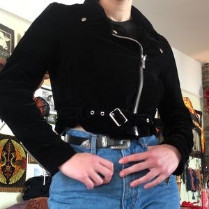 Widow Moonlight Rider Velvet Moto Jacket